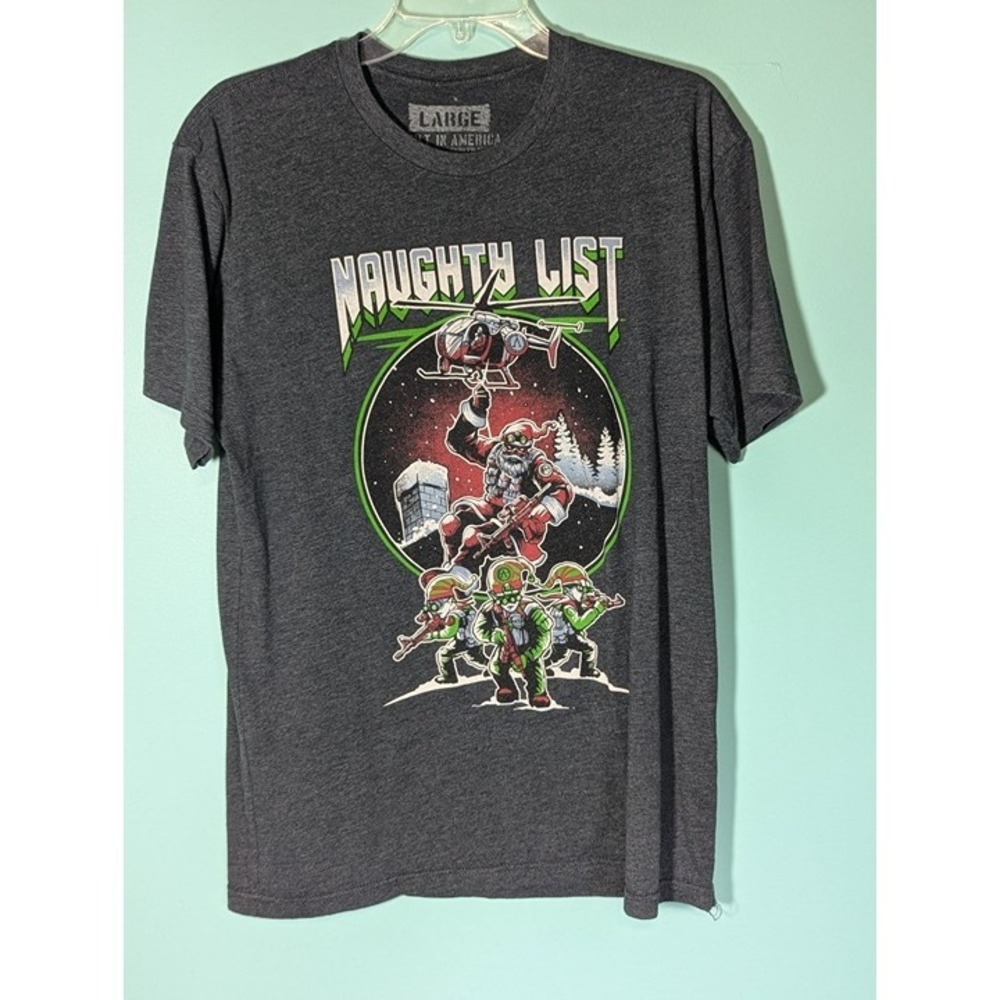 Rogue American Naughty List Graphic T Shirt Size Large Built In USA